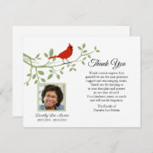 （鳥）ショウジョウコウカンチョウ葬礼フォトノートカード サンキューカード (正面/裏面)