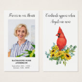 （鳥）ショウジョウコウカンチョウ記念写真葬式祈りの言葉カード (正面&裏面)