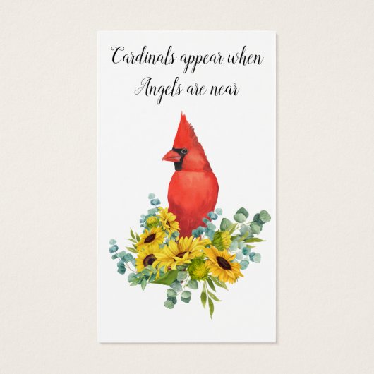 （鳥）ショウジョウコウカンチョウ記念写真葬式祈りの言葉カード (裏面)