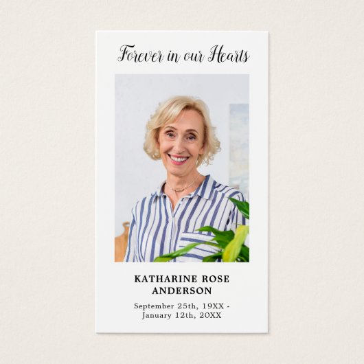 （鳥）ショウジョウコウカンチョウ記念写真葬式祈りの言葉カード (正面)