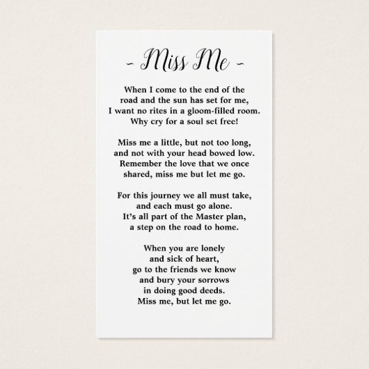 （鳥）ショウジョウコウカンチョウ記念歌葬儀祈りの言葉カード (裏面)