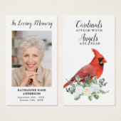 (鳥)ショウジョウコウカンチョウ記念葬式祈りの言葉カードカスタム写真 (正面&裏面)