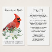 (鳥)ショウジョウコウカンチョウ記念詩フローラ葬儀祈りの言葉カード (正面&裏面)