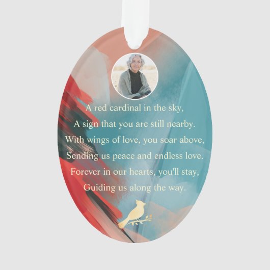 （鳥）ショウジョウコウカンチョウ詩を愛する思い出ママ記念写真 オーナメント (裏面)