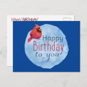 (鳥)ショウジョウコウカンチョウ誕生日はがき ポストカード (正面/裏面)