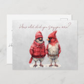 （鳥）ショウジョウコウカンチョウ誕生日カード何歳と言った ポストカード (正面/裏面)