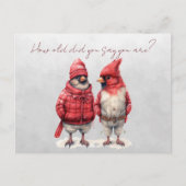 (鳥)ショウジョウコウカンチョウ誕生日カード何歳と言った ポストカード (正面)