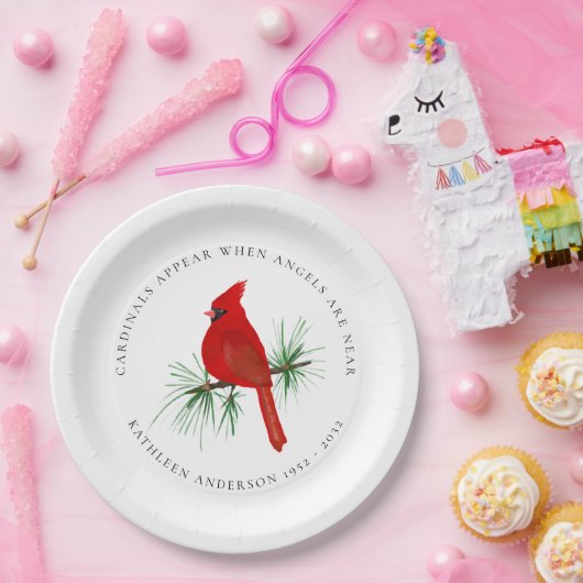 (鳥)ショウジョウコウカンチョウ追悼の言葉 ペーパープレート (パーティー)