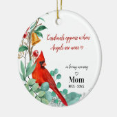 (鳥)ショウジョウコウカンチョウ追悼の記念パーソナライズされた写真 セラミックオーナメント (左)