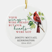 (鳥)ショウジョウコウカンチョウ追悼メモリアル記念撮影 セラミックオーナメント (正面)