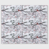 （鳥）ショウジョウコウカンチョウ雪の木の写真 ラッピングペーパー (フラット)