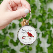 （鳥）ショウジョウコウカンチョウ雪クリスマスの記憶 キーホルダー (手)