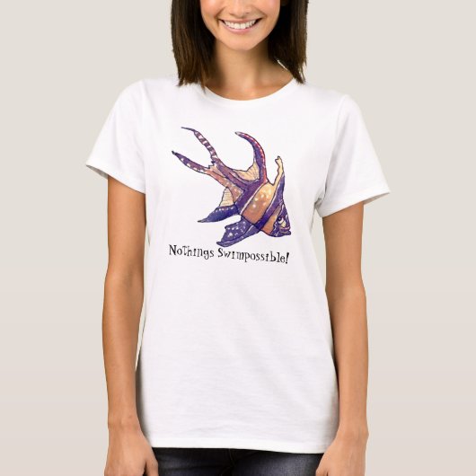 (鳥)ショウジョウコウカンチョウ魚 – 何も飲み込めない Tシャツ (正面)