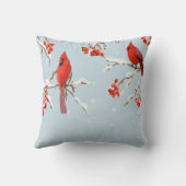 （鳥）ショウジョウコウカンチョウ鳥の木の雪 クッション (裏面)