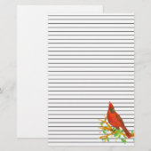 （鳥）ショウジョウコウカンチョウ鳥の水色ブラックライン 便箋 (正面/裏面)