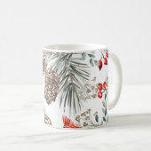（鳥）ショウジョウコウカンチョウ鳥クリスマスヴィンテージパターン コーヒーマグカップ (正面右)