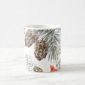 （鳥）ショウジョウコウカンチョウ鳥クリスマスヴィンテージパターン コーヒーマグカップ (中央)