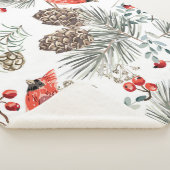 （鳥）ショウジョウコウカンチョウ鳥クリスマスヴィンテージパターン シェルパブランケット (3/4)