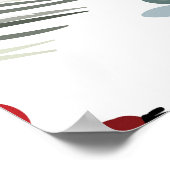 （鳥）ショウジョウコウカンチョウ鳥クリスマスヴィンテージパターン ポスター (角)