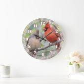 （鳥）ショウジョウコウカンチョウ鳥ペア壁時計 ラージ壁時計 (ホーム)