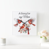 (鳥)ショウジョウコウカンチョウ鳥壁時計 スクエア壁時計 (ホーム)