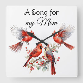 （鳥）ショウジョウコウカンチョウ鳥壁時計 スクエア壁時計