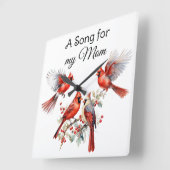 (鳥)ショウジョウコウカンチョウ鳥壁時計 スクエア壁時計 (傾斜)