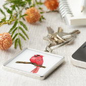 (鳥)ショウジョウコウカンチョウ鳥水彩 キーホルダー (側面)