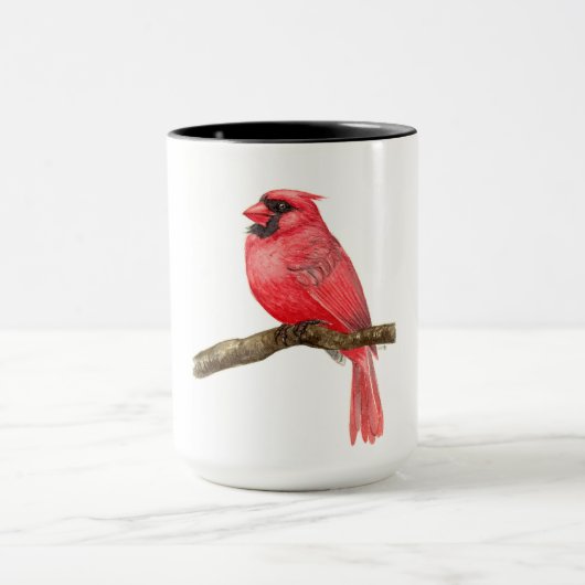 (鳥)ショウジョウコウカンチョウ鳥水彩 マグカップ (中央)