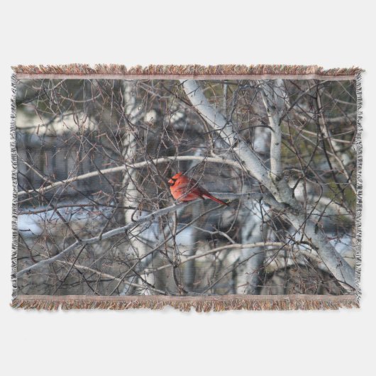 （鳥）ショウジョウコウカンチョウ2926毛布スロー スローブランケット (正面)