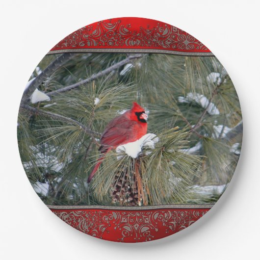 （鳥）ショウジョウコウカンチョウ3097紙プレート ペーパープレート (正面)