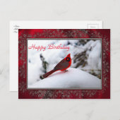 （鳥）ショウジョウコウカンチョウ6243フレーム誕生日はがき ポストカード (正面/裏面)