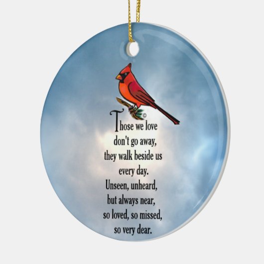 (鳥)ショウジョウコウカンチョウ"そう愛された"詩セラミックオーナメント セラミックオーナメント (左)