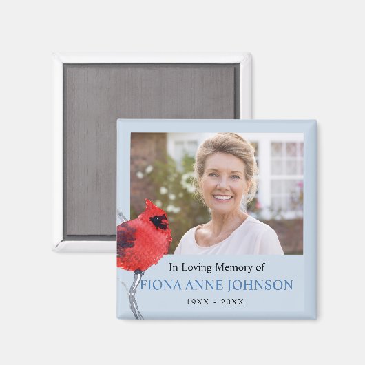 (鳥)ショウジョウコウカンチョウ・イン・ラブ・メモリ記念写真 マグネット (正面/裏面)