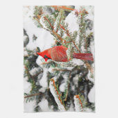 (鳥)ショウジョウコウカンチョウ キッチンタオル (縦)