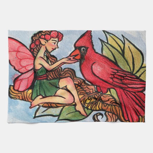 （鳥）ショウジョウコウカンチョウ キッチンタオル (横)