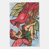 （鳥）ショウジョウコウカンチョウ キッチンタオル (縦)