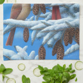 （鳥）ショウジョウコウカンチョウ キッチンタオル (折り畳み)