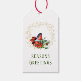 （鳥）ショウジョウコウカンチョウ&ゴールデンリースギフトラベル ギフトタグ