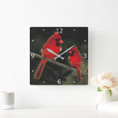 （鳥）ショウジョウコウカンチョウ スクエア壁時計 (ホーム)