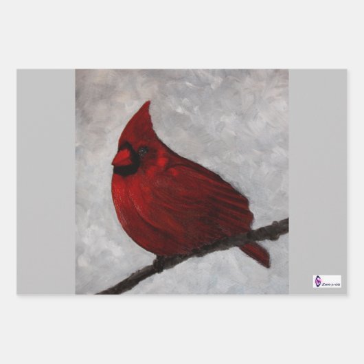 (鳥)ショウジョウコウカンチョウ、フクロウ及び共通地包み紙 ラッピングペーパーシート (正面)