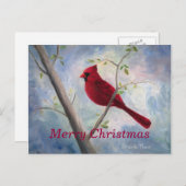 (鳥)ショウジョウコウカンチョウ、メリークリスマス葉書 シーズンポストカード (正面/裏面)