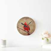 （鳥）ショウジョウコウカンチョウ ラウンド壁時計 (ホーム)