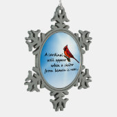 （鳥）ショウジョウコウカンチョウ、天国からの訪問者 スノーフレークピューターオーナメント (左)