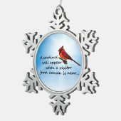 （鳥）ショウジョウコウカンチョウ、天国からの訪問者 スノーフレークピューターオーナメント (右)