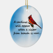 （鳥）ショウジョウコウカンチョウ、天国からの訪問者 セラミックオーナメント (右)