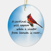 （鳥）ショウジョウコウカンチョウ、天国からの訪問者 セラミックオーナメント (左)