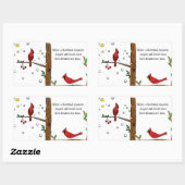 （鳥）ショウジョウコウカンチョウ:天国エンジェル長方形ステッカー 長方形シール (シート)