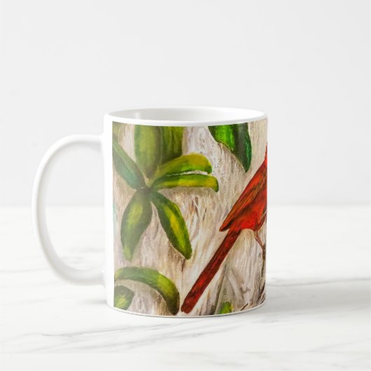 (鳥)ショウジョウコウカンチョウ-愛の歌うこと コーヒーマグカップ (左)