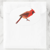 （鳥）ショウジョウコウカンチョウ 楕円形シール (バッグ)